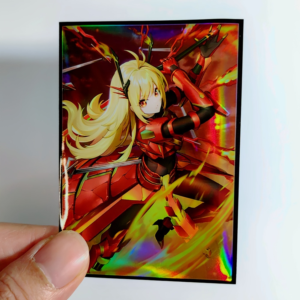 YGO Card Sleeves, 63X90Mm, 50pcs * Anime Pattern, Laser Holographic Effect  * Artwork Design, Trading Card Protector Sleeves, TCG Collectible Card ...