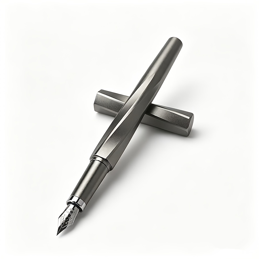 TEMU Penna a serbatoio con cappuccio magnetico e texture intrecciata, corpo interamente in metallo, penna opaca multicolore, scrittura , per ufficio,