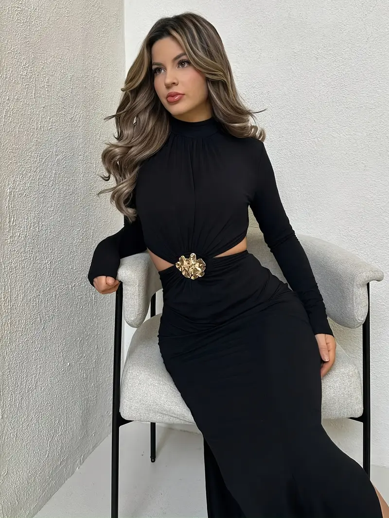 black long sleeve dress christmas Iris Dress