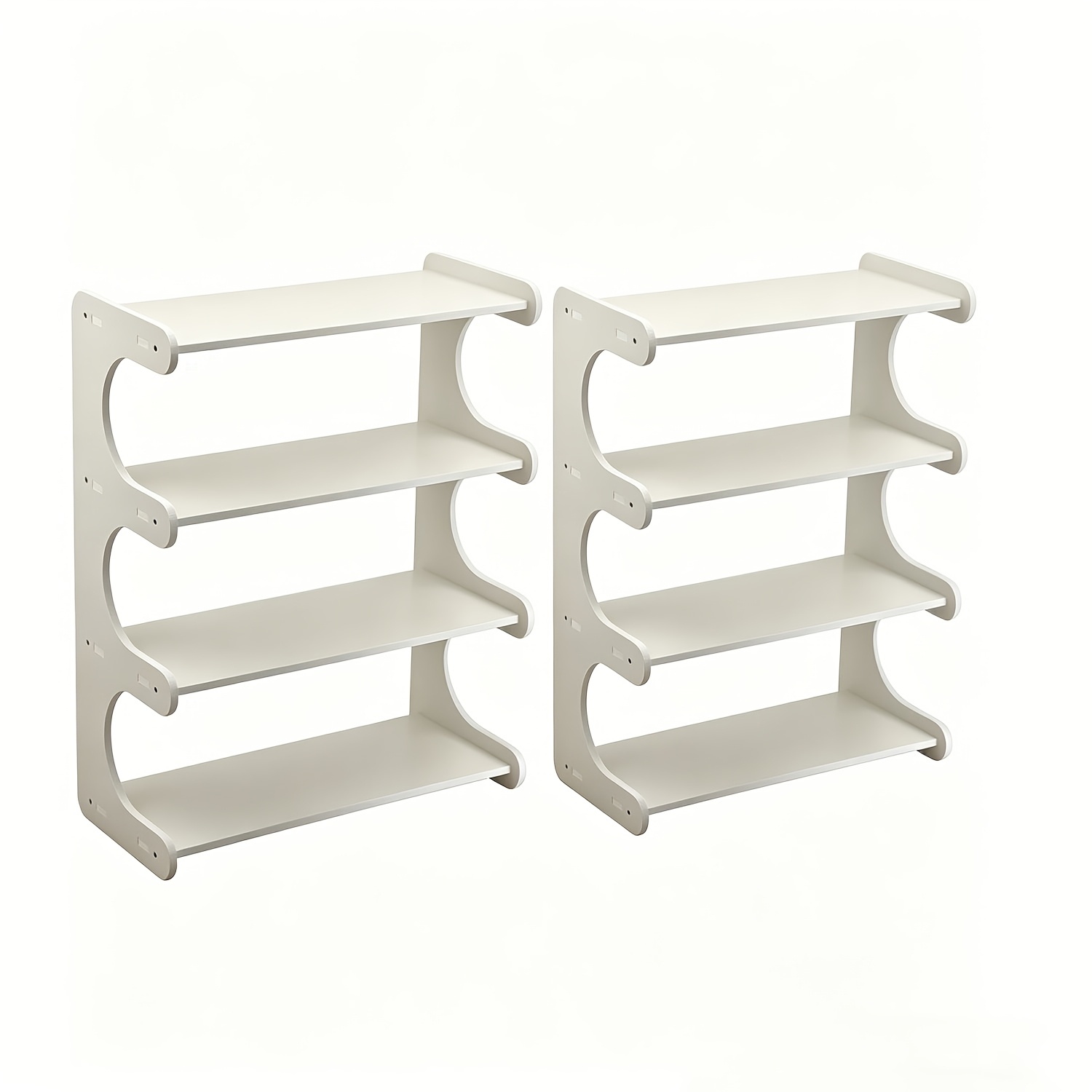 Two-pack - Four-tier Spice Rack, Suitable For Countertops, Kitchen Spice Storage Rack, Suitable For Cabinets, White, Mother's Day