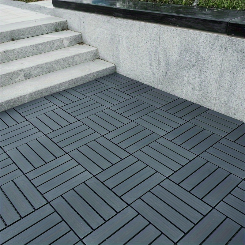 

Dark Grey 44 Pack, 12"x12" Square Waterproof Outdoor Floor All Weather Use, Plastic Interlocking Deck Tiles, 44 Pack Patio Deck Tiles, Patio Floor Decking Tiles For Porch Poolside Balcony Backyard