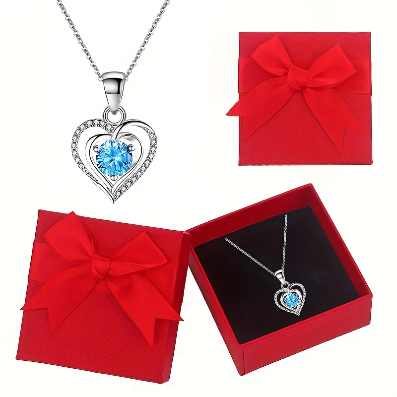 Boho Copper Heart Pendant Necklace with Zirconia Inlay