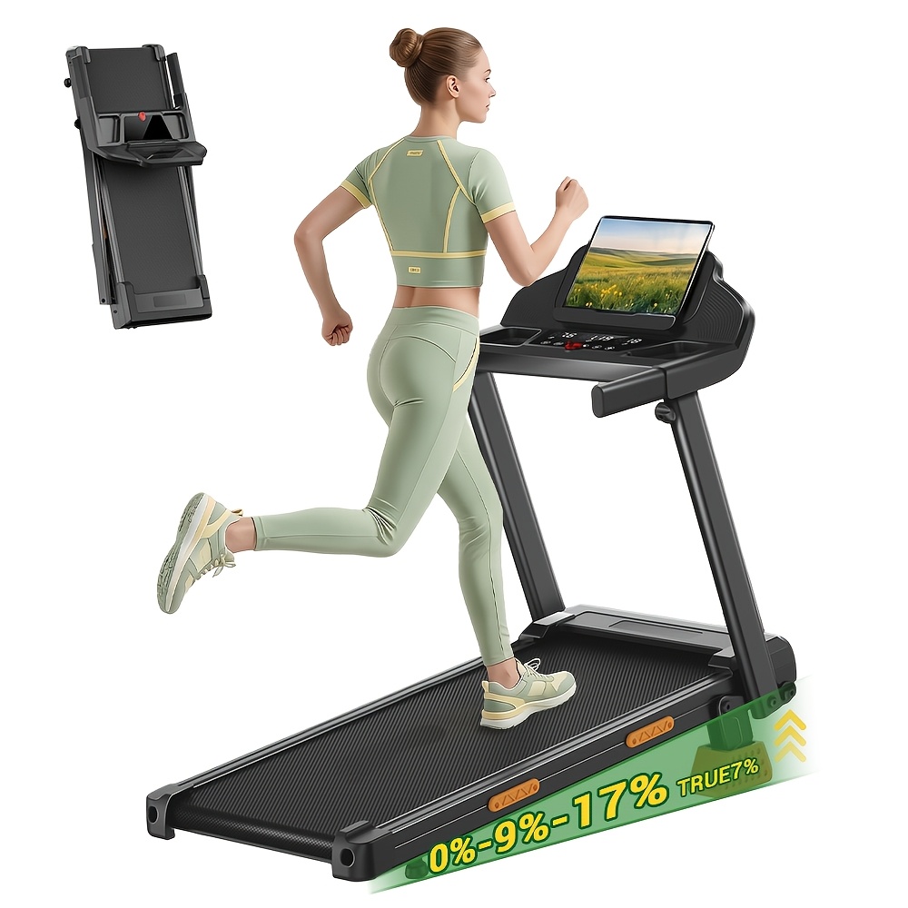4-in-1 Foldable Treadmill With 17% Incline, Portable With Handle, 300 Lbs Capacity For Home And Office, Without Battery