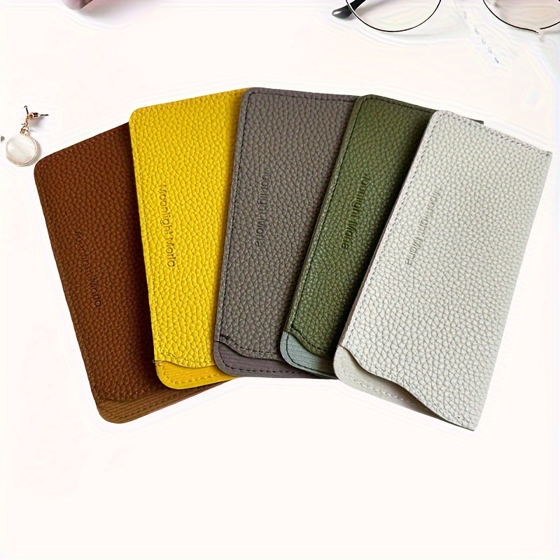 

1pc Solid Glasses Bag Fashion Pu Leather Sunglasses Pouch Cover Portable Eyeglasses Case Holder
