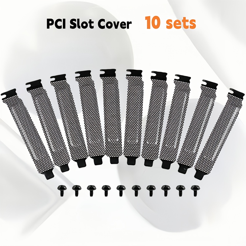 TEMU Copertura per slot PCI da 10 pezzi, piastra di copertura filtro antipolvere in , coperture per slot per custodie di computer con viti