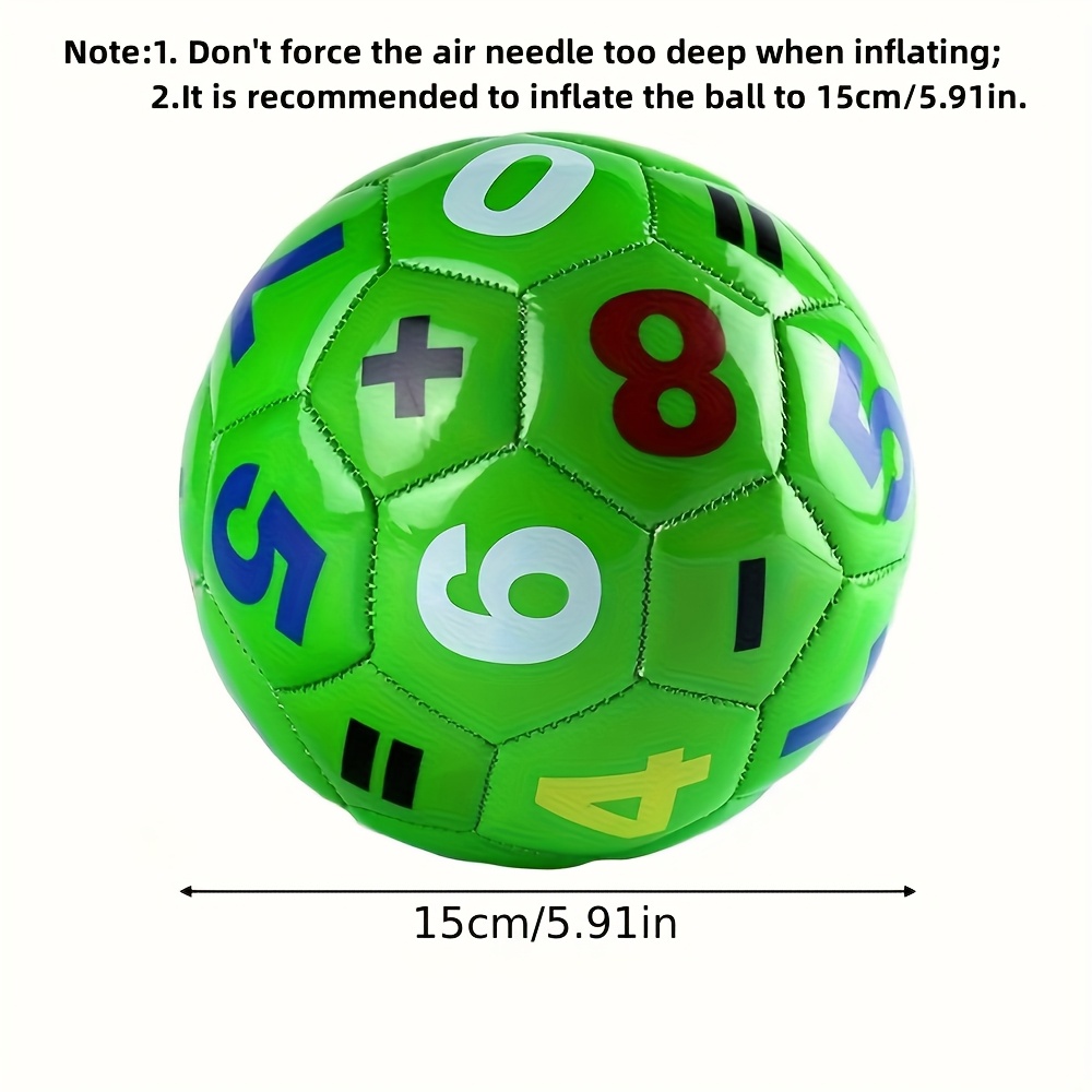 1pc Mini Soccer Ball with Numbers and Letters - Lightweight PVC, Colorful Design for Youngsters and Adults, Perfect for Playground and Sports Activitie