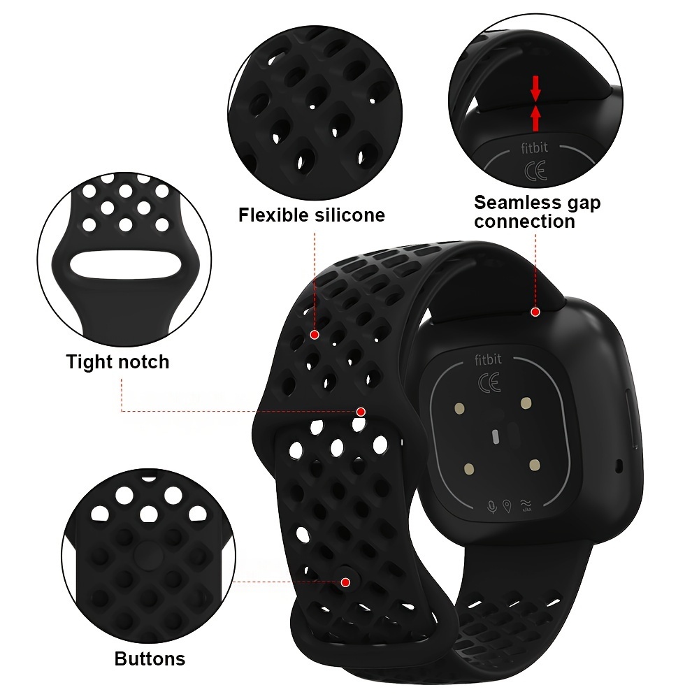 Tobfit Correas deportivas delgadas compatibles con Fitbit Versa 2, correas  de reloj para mujeres y hombres, correa deportiva de repuesto de silicona