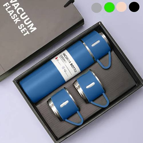 stainless steel vacuum insulation pot gift box set vacuum cup with 3 lid outdoor insulation cup kitchen stove accessories for rv cycling camping and travel