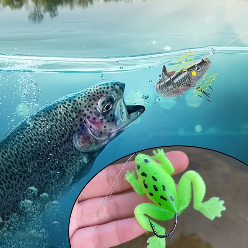 Experience Thrill Frog Fishing Bionic Bait Hooks Included! - Temu