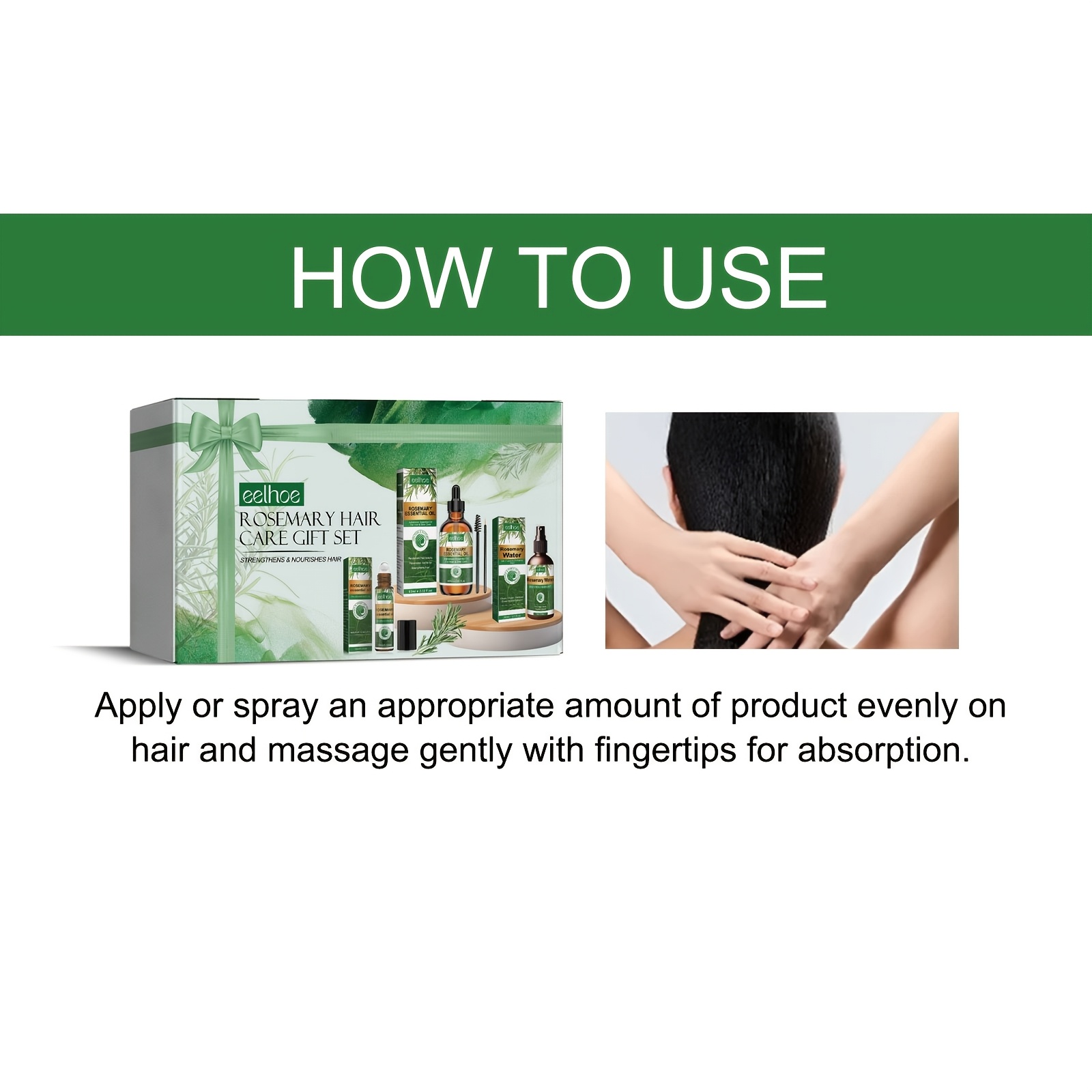 Poklon kutija za njegu kose s ružmarinom, hidratantna i hranjiva za korijenje kose, set za njegu kose dostupan u raznim veličinama.