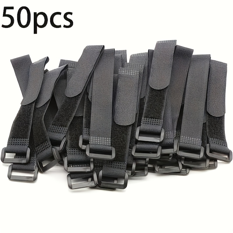 Reusable Fastening Cable Straps And Cable Ties Set 50 Pack, Adjustable Hook And Loop Cord Ties To Keep Cords Organized And Tidy