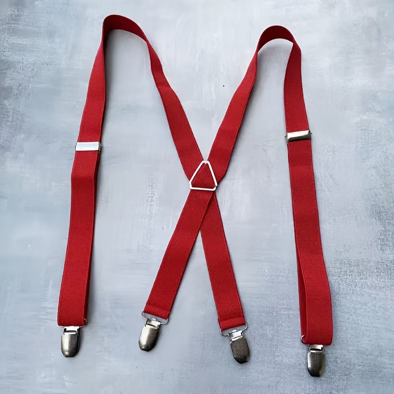 TEMU Bretelles unisexes réglables avec 4 boucles robustes - Porte-caleçon en X très élastique, adapté aux pantalons - Convient pour les occasions