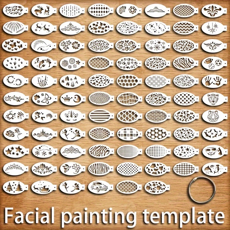 

86pcs & Stencils Set - , Reusable Diy Makeup Templates For Parties, Tattoos & Art Sketching