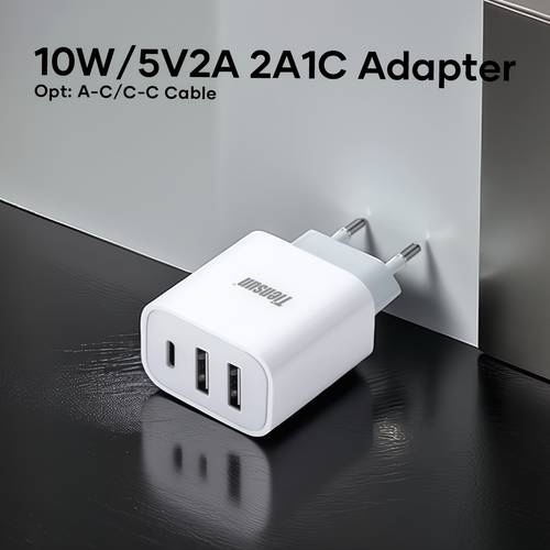 3 in 1 charger with 2 usb a 1 type c qc pd fast charging adapter 220v 240v multi interface charging head