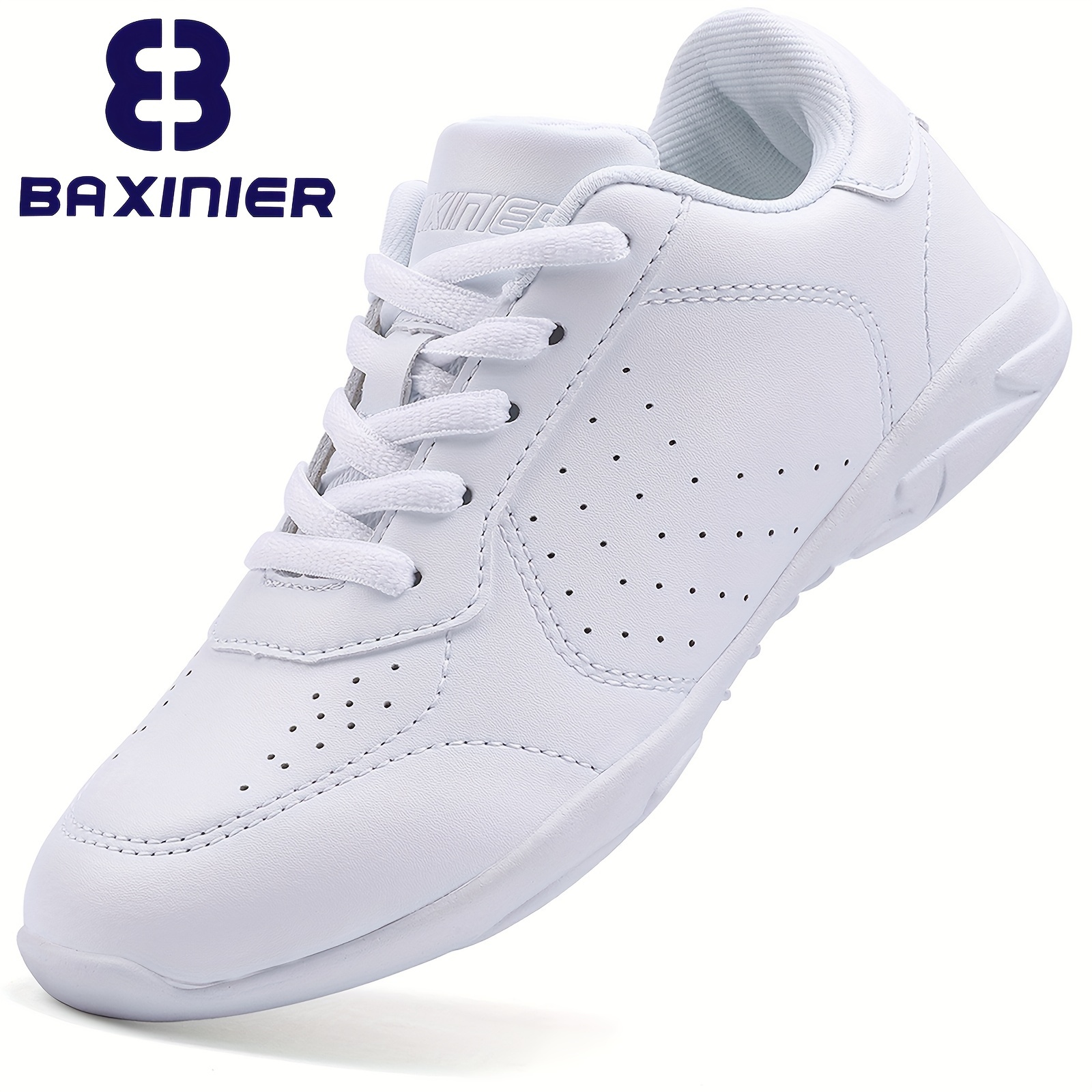 

Baxinier Unisex Kid's Professional Solid Colour Breathable Dance Shoes, Comfy Non Slip Durable Lace Up Cheerleading Shoes For Boy's & Girl's Outdoor Activities