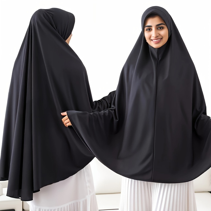 

Khimar Hijab de couleur unie, élégant foulard léger et respirant, enveloppement de tête coupe-vent et anti-UV pour femmes