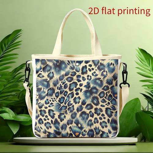 1pc mens durable tote bag print themed shoulder bag leopard animal print design unisex 23x24x6cm with shoulder strap reusable shopping bag suitable for casual shopping trips daily commutes holiday gifts