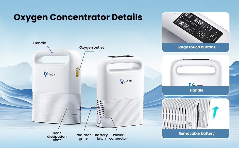 portable oxygen generator oxygen concentrator w accessories 1 5 settings for home and travel use Product details 2