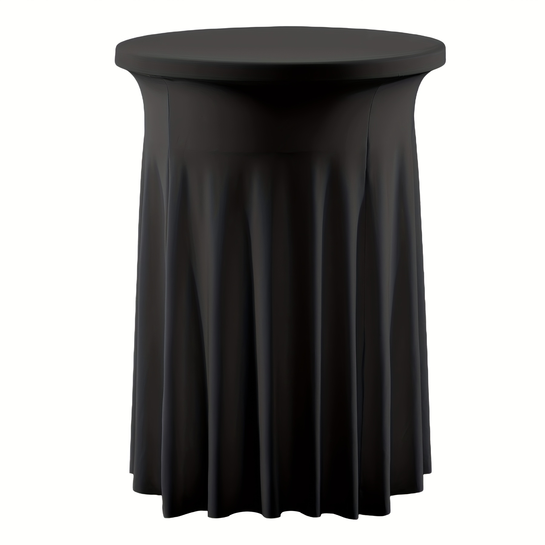 TEMU Elegant Polyester Tablecloths Diameter Of 24 Inches, Table Party Tablecloths - Stretchable, Wrinkle-free, Table Covers - Suitable For Weddings,