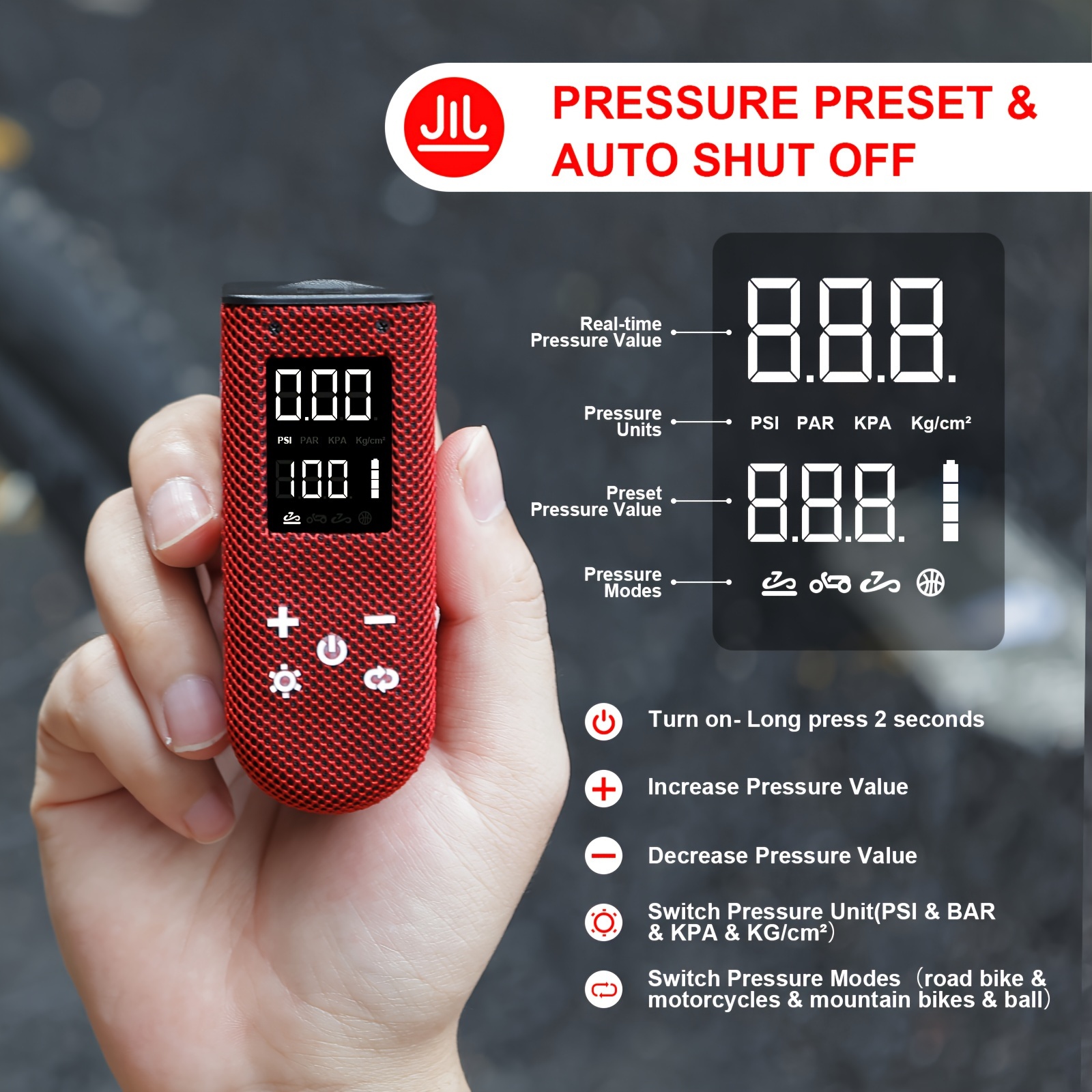 Mini Pompe à Vélo Avec Manomètre 120 PSI - Portable Pour Valves Schrader Et Presta - 8