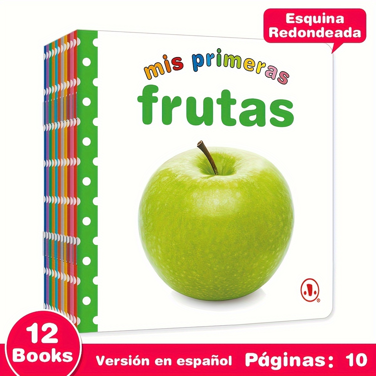 

1 Set Of 12 Spanish Apple Cover Children's Encyclopedia Reading Books