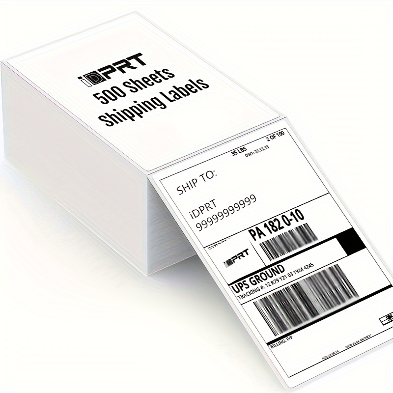 

Idprt Shipping Labels - 4×6 Thermal Shipping Labels, Folding Labels, Thermal Shipping Labels For Label Printer, 500 Labels Per Stack, Address Labels For Office, Strong Adhesive Labels