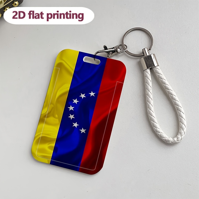 TEMU Portatarjetas de Plástico con de Venezuela en 2D y Hebilla Colgante - Colores Venezolanos para de Autobús, Credenciales de Trabajo, Tarjetas de