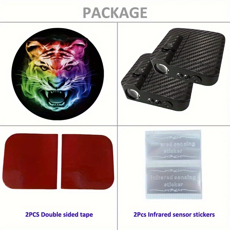 Set of 2 Wireless LED Projector Lights for Car Doors