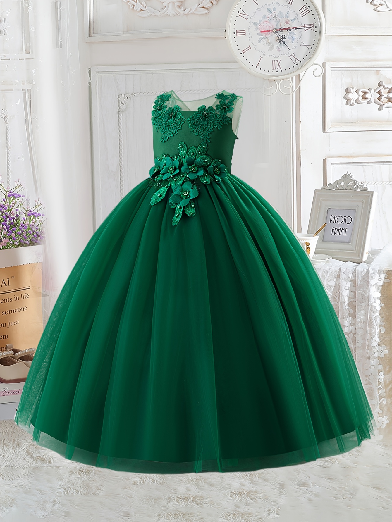 party evening gown middle large children - Temu