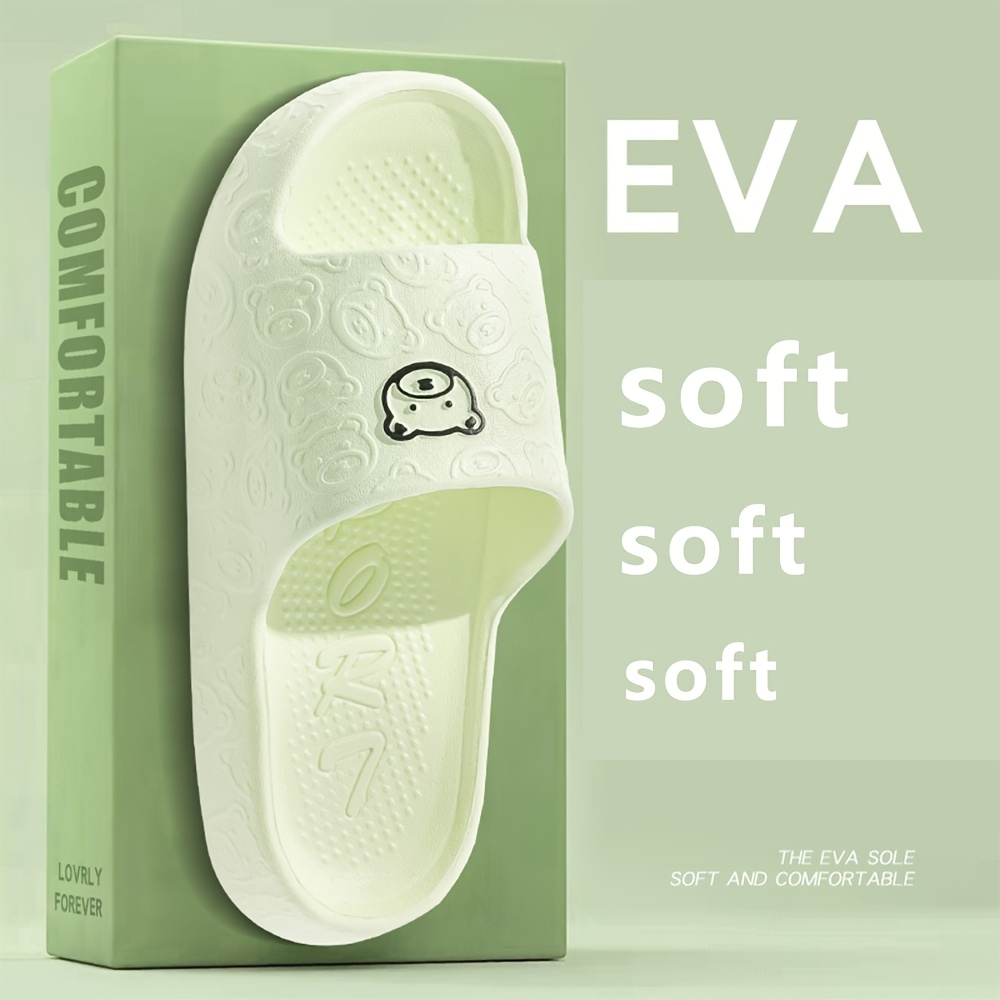 Casual EVA Slippers for Women and Men, Solid Color, Soft Sole, Non-Slip, Hand Washable, with Summer Indoor Bathroom Shower Slip-On Slides for Couples