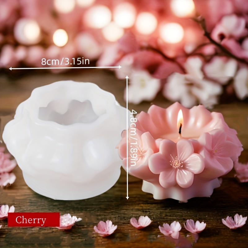 E-shop Kirschblüten 3D Silikon Kerzenform - für Wohnkultur, Muttertagsgeschenke und Hochzeitsgeschenke