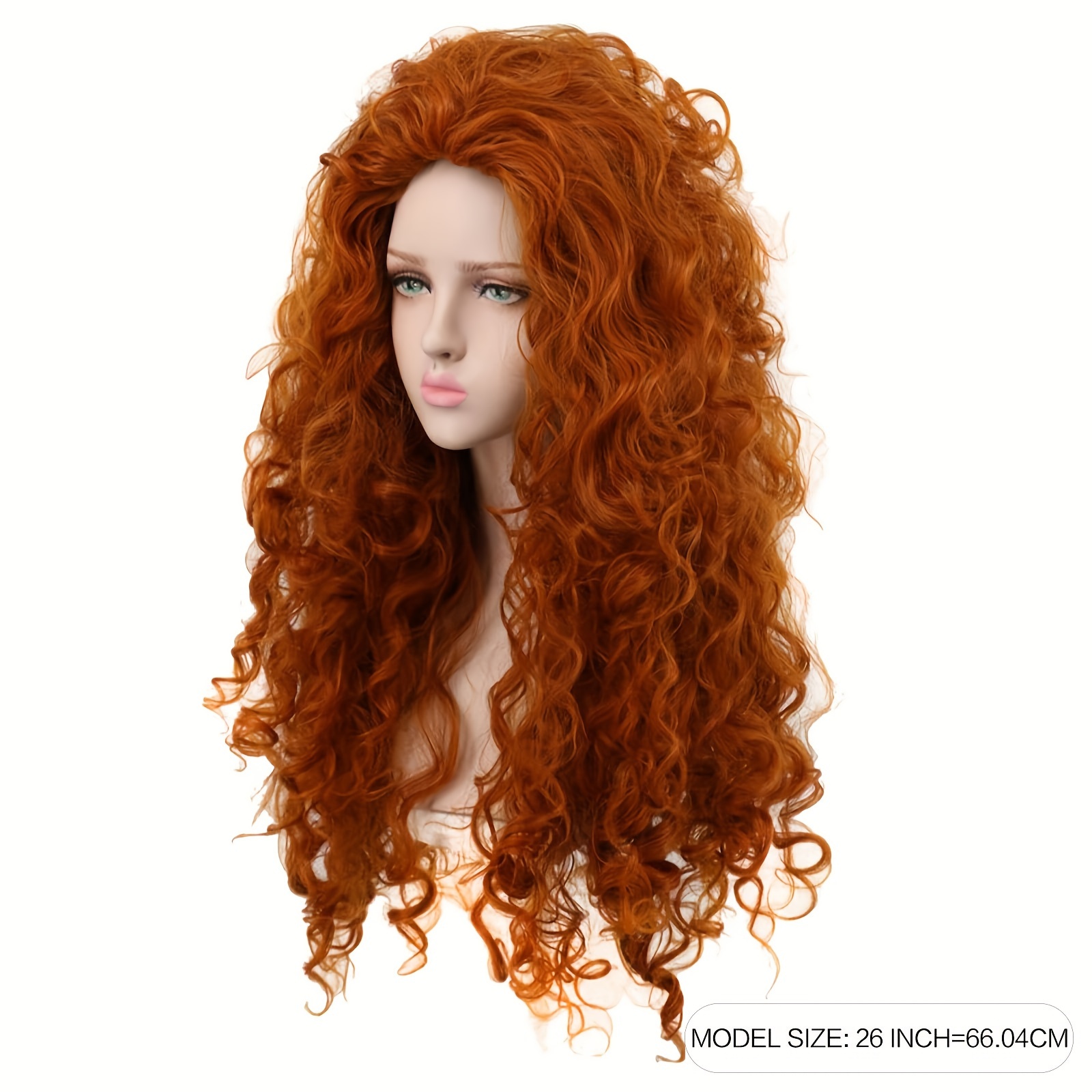 E-shop Lange Lockige Orange Cosplay Synthetikfaser Perücke Vollkopf Bequem Geschichtete Synthetikhaar Cosplay Halloween Kostüm Damenperücken