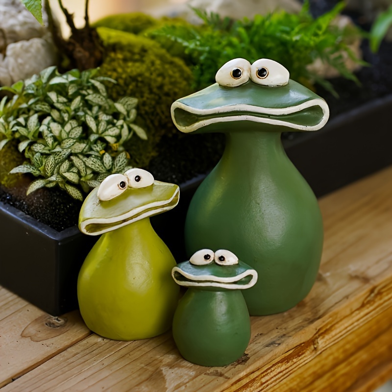 

3pcs/set, Resin Frogs With Large Open Mouth, Cute Animal Garden Statue, Indoor & Outdoor Multifunctional Home Decor, Whimsical Figures Decorative Ornament