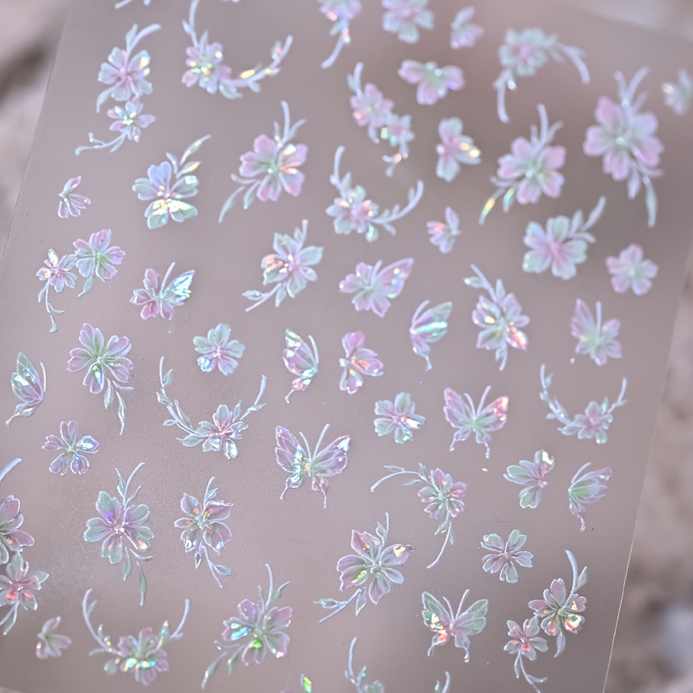 Spring Style Spring Dream Nail Stickers Shell Light Flower Nail Patterns Art Stickers Decoration Convenient To Paste Festival Ornaments