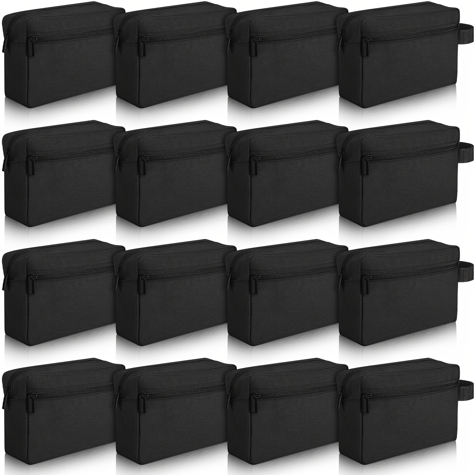 16pcs Travel Toiletry Bag For Women Men Large Water Resistant Shaving Bag Hanging Cosmetic Bag With Handle And Divider Storage Travel Pouch Case (black)