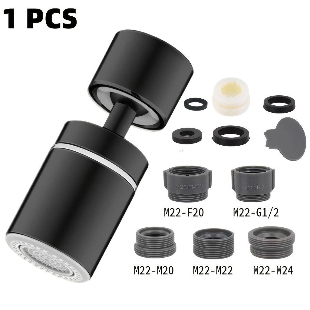 Image of Faucet Aerator Swivel Faucet Aerator 360 Degree Twist Kitchen Sink Aerator, Sink Sprayer Attachment, Faucet Replacement Part With Faucet Adapter Kit Female M22 M24 M20 G1/2 F20