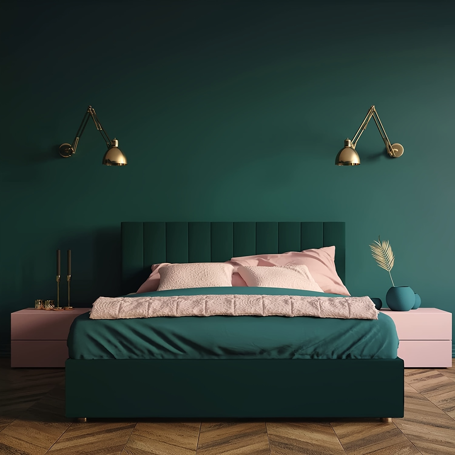 1 Roll Of Retro Dark Green Frosted Waterproof, Stain Resistant, Easy To Decoration, Kitchen Cabinets, Tables And Chairs, Room Background Renovation, Self-adhesive Wallpaper, Wall Stickers, Wallpaper
