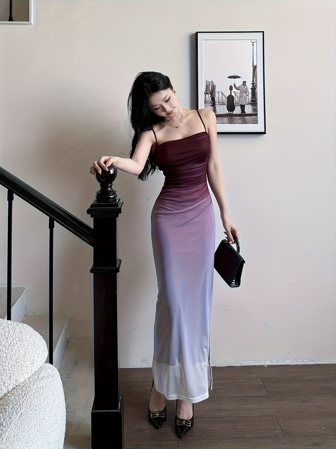 purple gradient dress Veaul 2026 Elegant Purple Gradient-Color Evening Dresses 2020 A-Line Princess Off-The-Shoulder