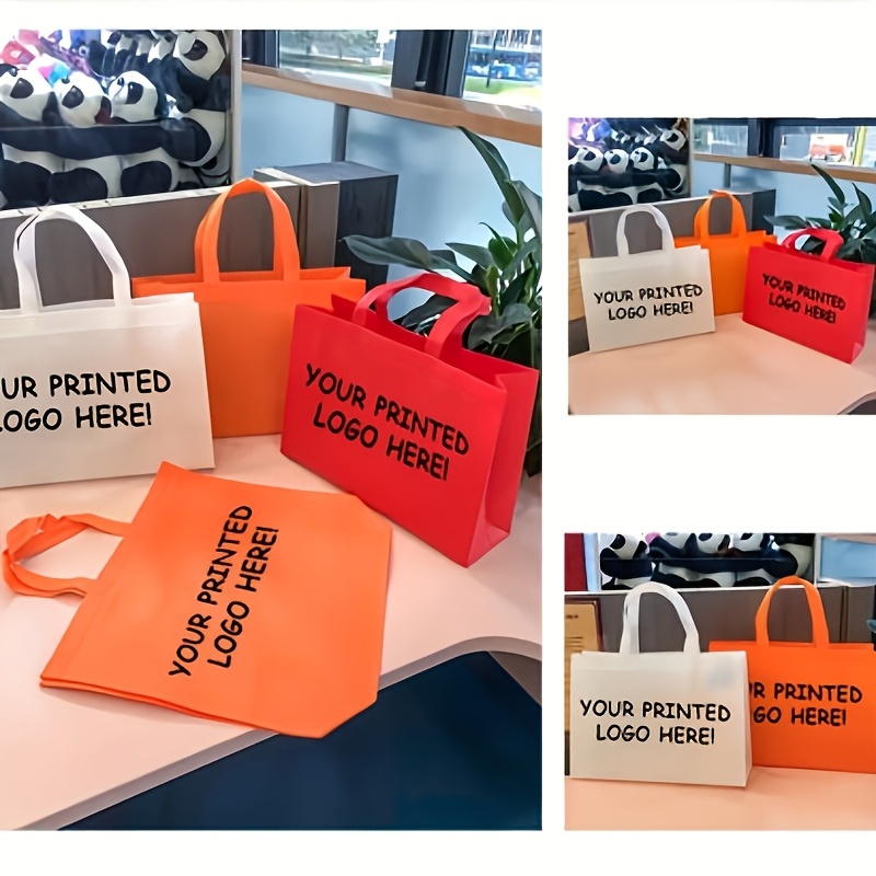 50pcs Custom Logo Non-Woven Handbags for Events
