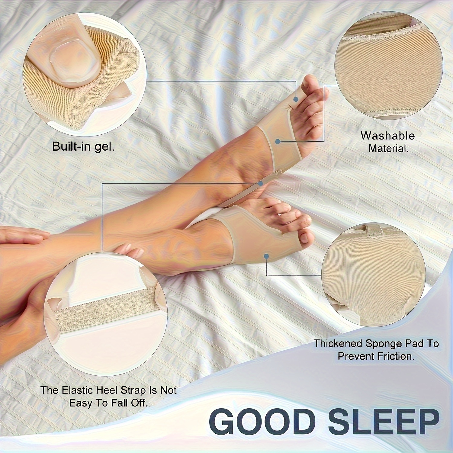 2 piezas de separador de dedos con   de gel,   elasticidad, separador de dedos   y transpirable para uso   y nocturno,   para hombres y mujeres, te mantiene     los días. 3