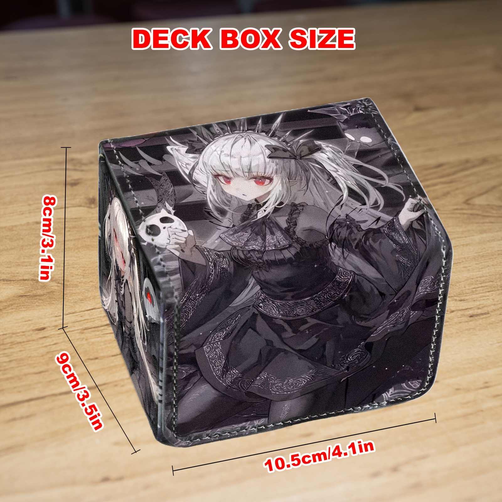 Gothic Anime Deck Box for YuGiOh, BaoA, Qu - Fits 150+ Single Sleeved *  Cards, Magnetic Closure, Trading Card Storage Case
