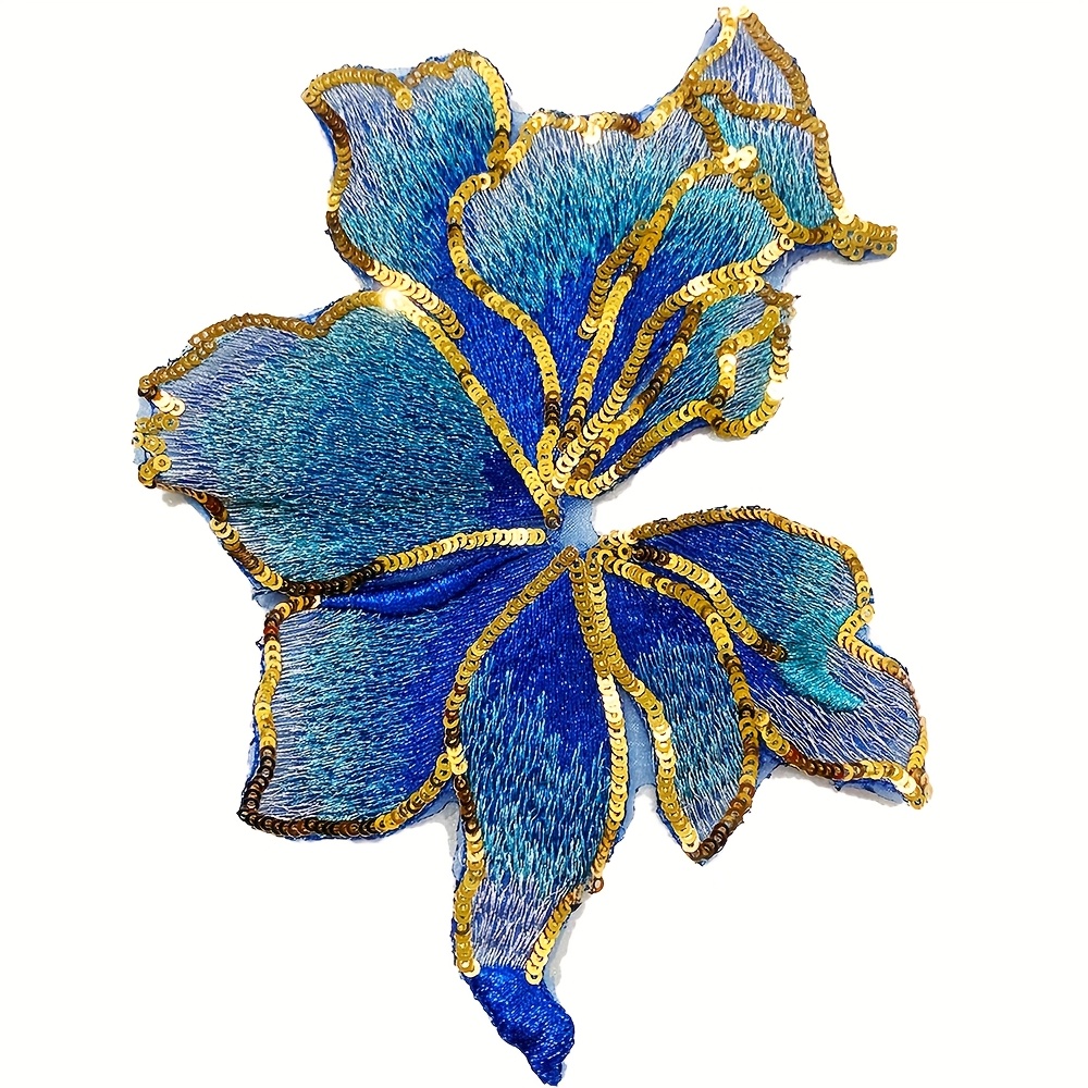 TEMU Parche de Tela con Flores de Lentejuelas Coloridas, Parche para Ropa