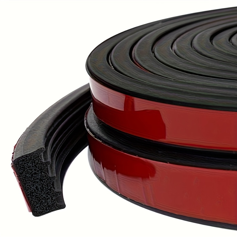 TEMU 8 Meters Ribbed Foam Rubber Seal With Tape, Self-adhesive Epdm Foam Rubber Weather Stripping For Boat, Auto, Rv, Marine, Garage Doors/window And
