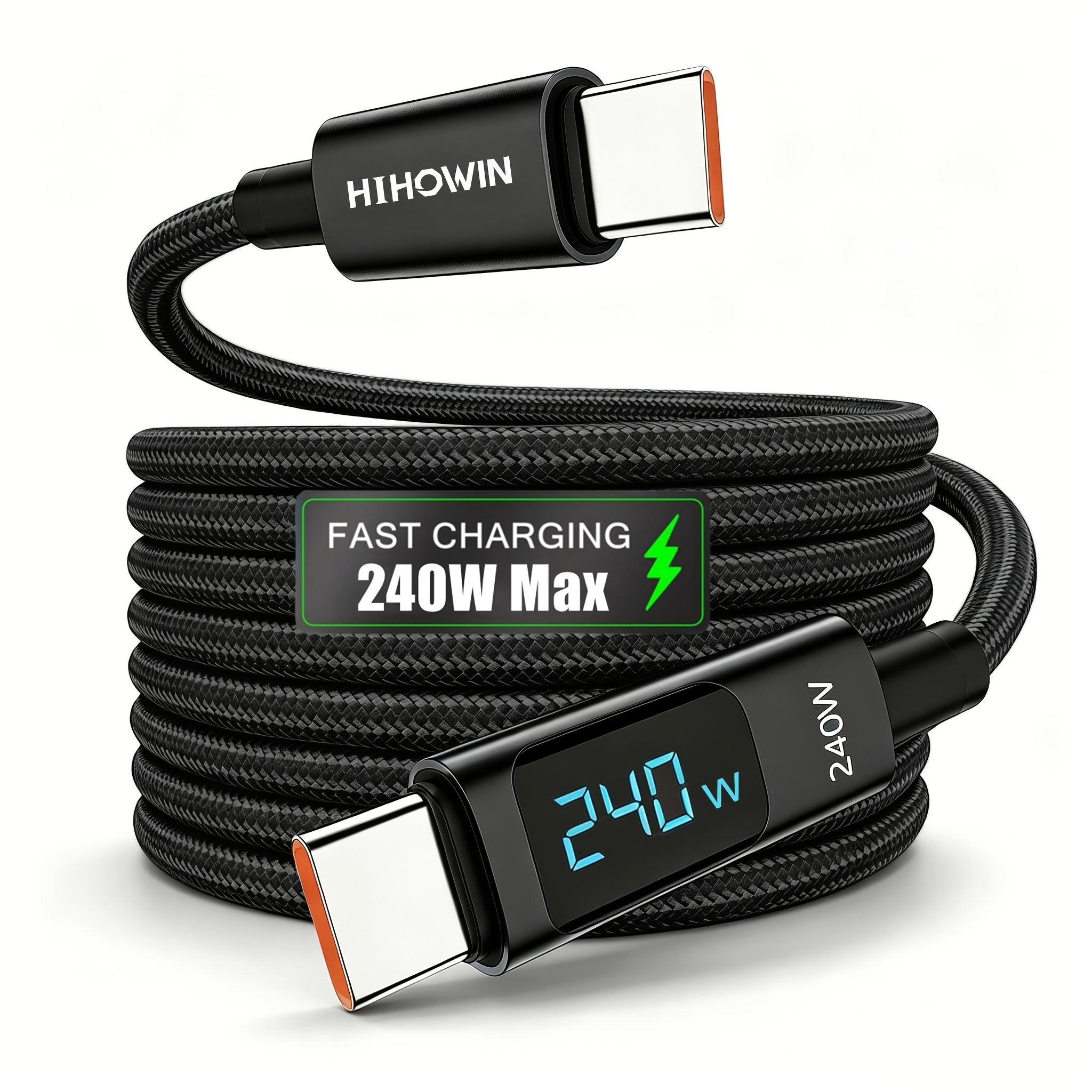 Usb C To Usb C Cable, 240w Max Usb C Charger Cable, With Led Display, Type C Fast Charging Cable Compatible With For Iphone 17/16/15 Pro Max, For , For Ipad, For S26/25/24 Ultra, Switch, For