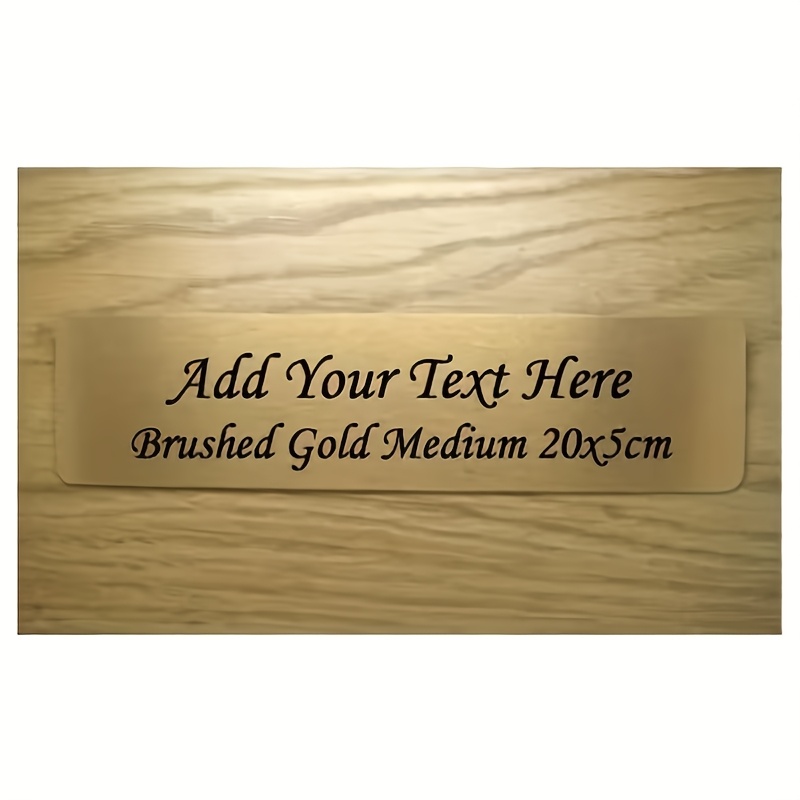 TEMU Custom Rectangular Brushed Golden Metal Sign, House Number Address, Personalized With Added Text And Numbers