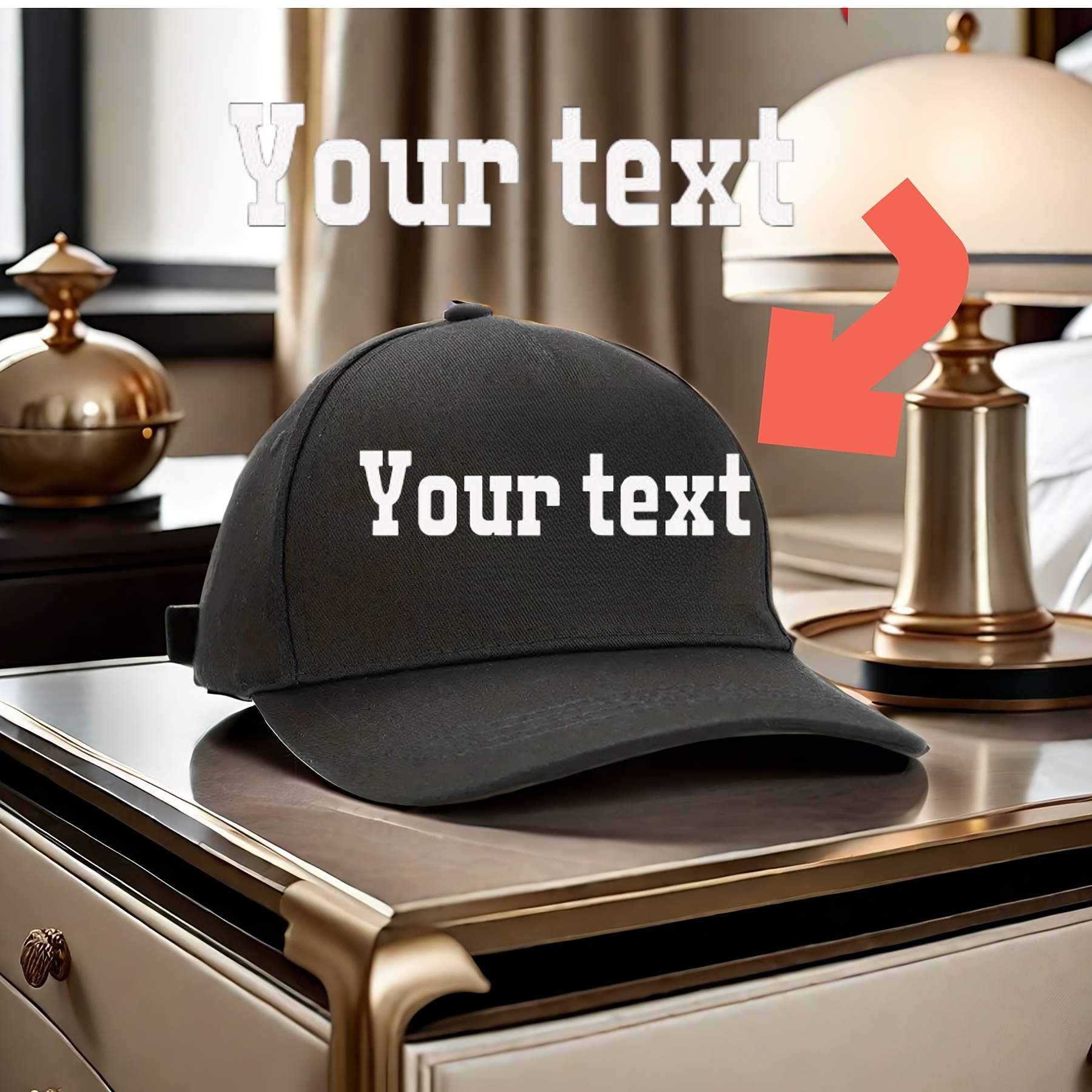 

Custom Text Cotton Baseball Cap, Elegant Unisex Adjustable Head Circumference With Quality Brim, Summer Casual Sun Hat