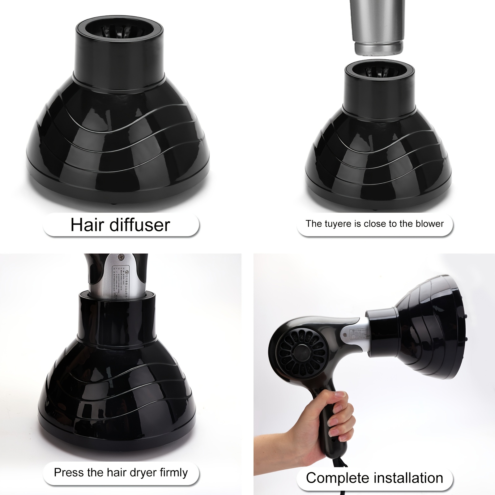 Universal Curling Diffuser & Hands-Free Drying Cap Hair Dryer Set