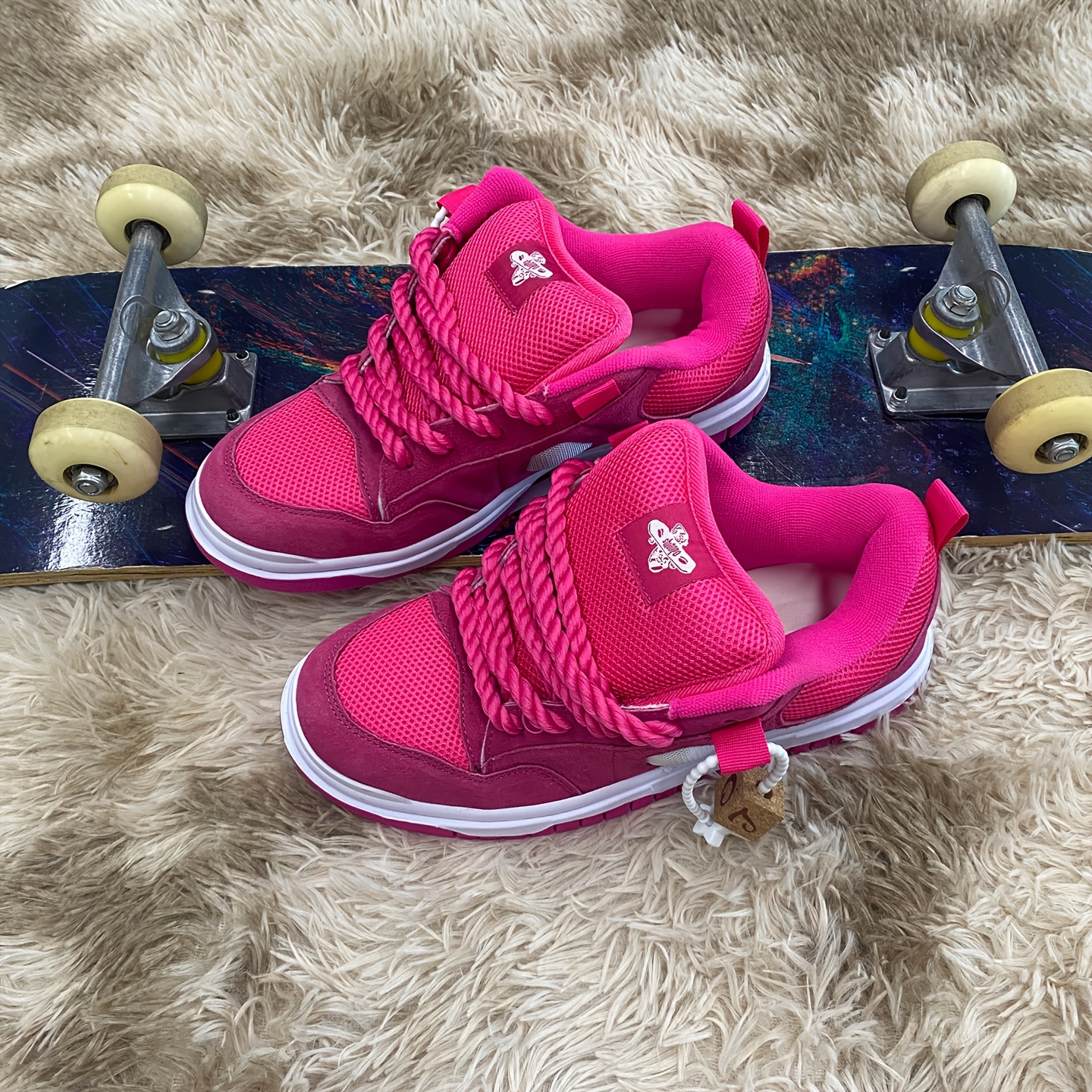 TEMU Spring Size Large Men's Casual Sneakers, Pink Canvas Shoes, Unisex Board Shoes, Fashionable All-match Shoes