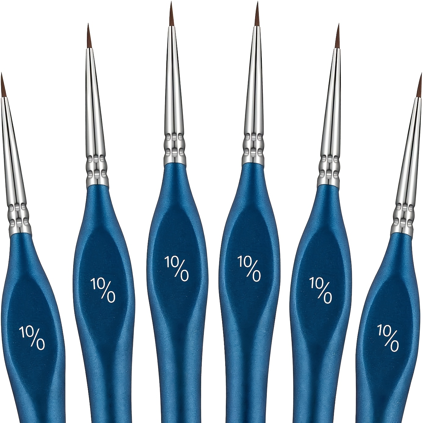 Image of Detail Paint Brushes 10/0, Dom 6pcs Extra Fine Detail Miniature Paint Brush Set With Tips For Small Scale Models And Paint By Numbers For Adults - Suitable For Acrylic, Watercolor, And Oil, In Blue