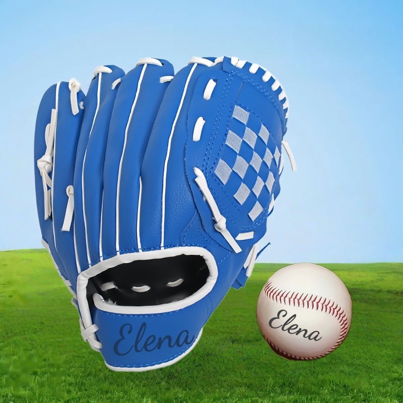 TEMU Custom-made Baseball Glove Featuring A Personalized Name, Suitable For Baseball And Softball. Made From Durable Pu Material, This Thick Glove Is